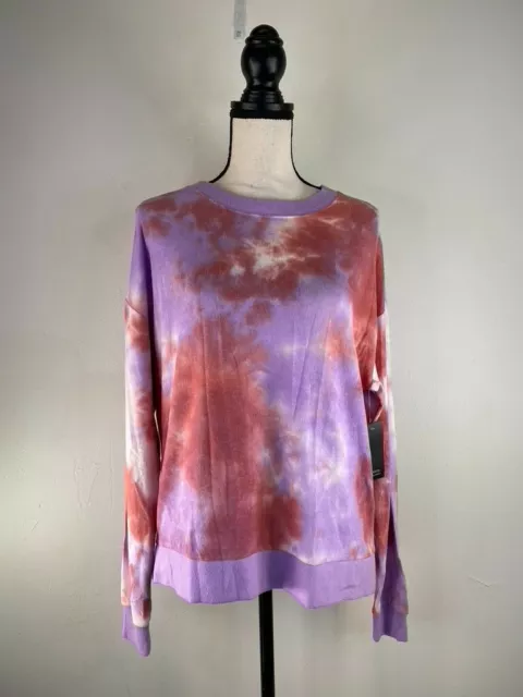 Free Press Women's Purple Pink Sheer Tie Dye Sweater SZ XS