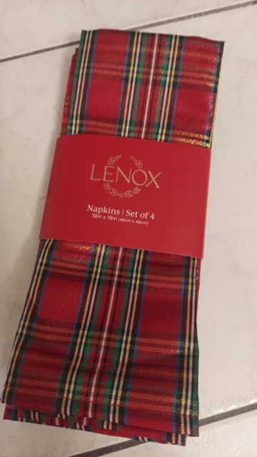 New in Package NIP $40 Lenox Holiday Gold  Cloth Napkins Christmas Xmas 19 x 19