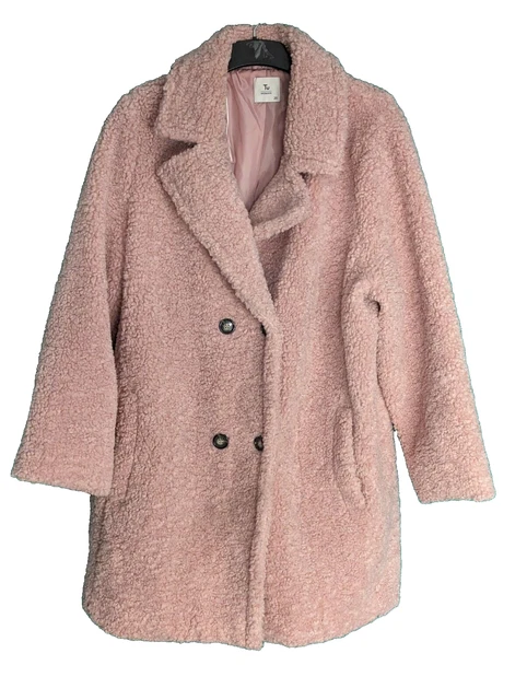 Ladies Pink Teddy Bear Lined Fleece Jacket Coat Womens Plus Size 18 20 22 'R70