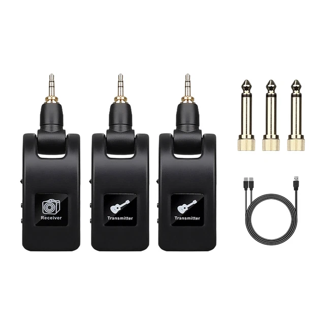 Système Micro Sans Fil 2,4 GHz - 1 émetteur + 2 Récepteurs - Pour Micro Dynamique, Guitare, Basse - Portée 30-50 M
