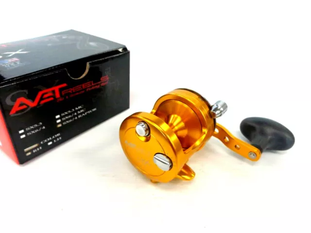 Avet SX6/4 MC RAPTOR 2-Speed Lever Drag Casting Reel MC Cast - GOLD Right Hand