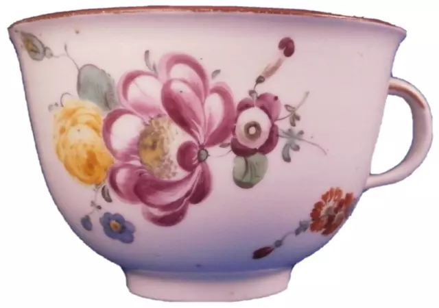 Antique 18thC Frankenthal Porcelain Floral Cup Porzellan Blumen Tasse German