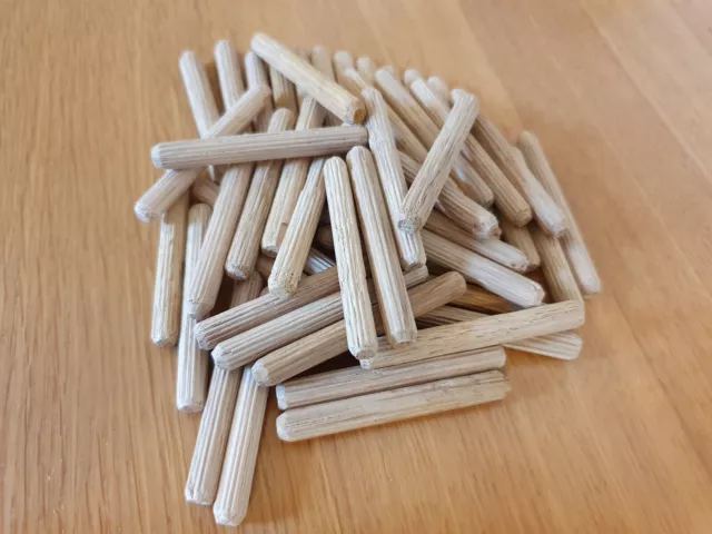 Ø 6 mm Riffeldübel - Holzdübel Eiche 6x50 mm, 50 Stück * WETTERFEST *