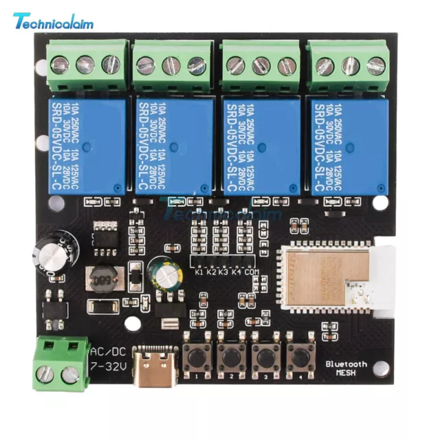 DC/AC7-32V 2/3/4 Channel Time Relay Module APP Control Delay Cycle Timer Switch