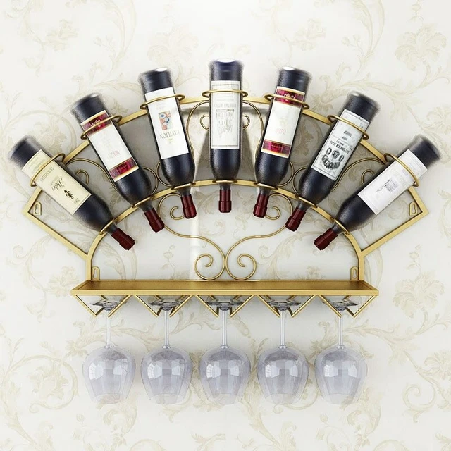 Wine Holder Rack Bottle Wine Bottle Display Rack Glassware Storage Shelf Whiskey