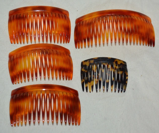 Scunci Plastic Side Hair Combs, 12 Count - Black, Clear & Tortoise Shell Styles