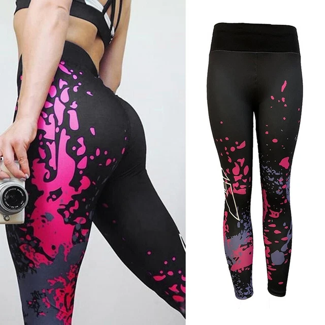 Pantaloni Yoga Donna Stampati Vita Alta Elasticizzati Sport Allenamento Fitness Leggings