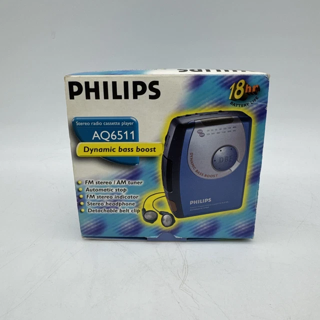 PHILIPS AQ 6511 Walkman Baladeur Stereo Cassette Player dans Sa Boîte ...