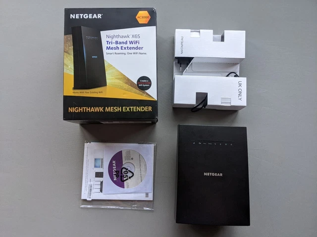 Netgear Nighthawk X6S AC3000 Tri-band WiFi Mesh Extender Black