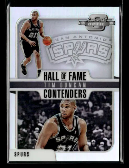 2018-19  Panini Contenders Optic #18 Tim Duncan Hall of Fame Contenders Holo