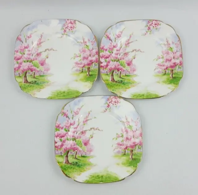 Royal Albert Blossom Time - 3x 15.5cm Tea Side Plates - Vintage