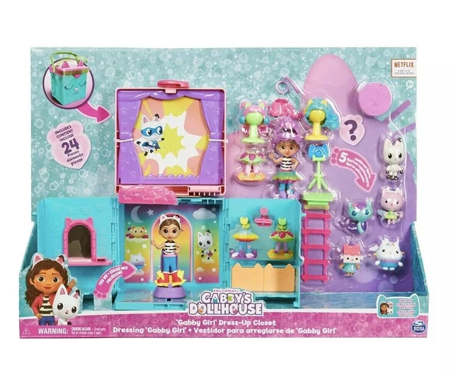 DELUXE GABBY’S DOLLHOUSE Gabby Girl DressUp Closet Dressing w 5 BONUS