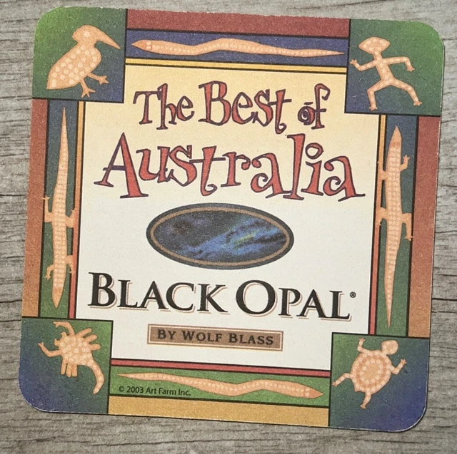 Rare Australia Black Opal By Wolf Blass 4 INCH SQUARE Beer COASTER RARE VINTAGE