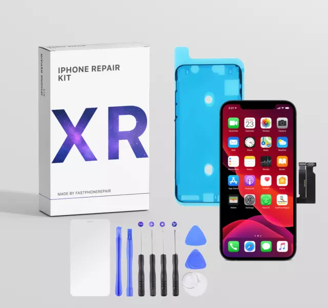 Original Apple iPhone XR Display, Ref. Ersatzbildschirm + Schutzglas +Kit