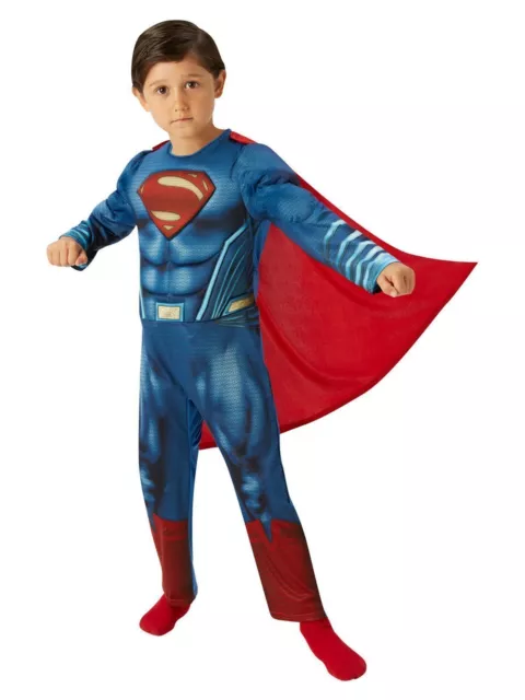 Superman Deluxe Lenticular Costume w Cape Kids Official DC Comics Boys Superhero