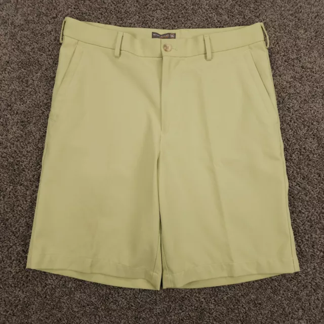 Peter Millar Crown Sport Salem Golf Shorts 32 Green Yellow Performance Active