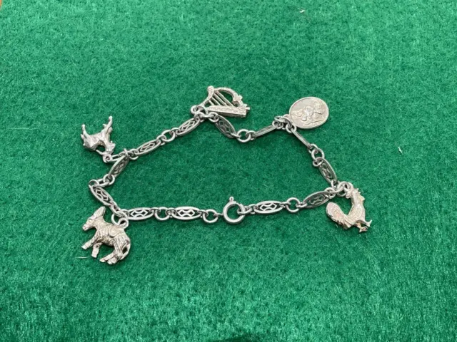 Sterling Silver Charm Style Bracelet 12.3G Vintage Collectable Used Pre Owned