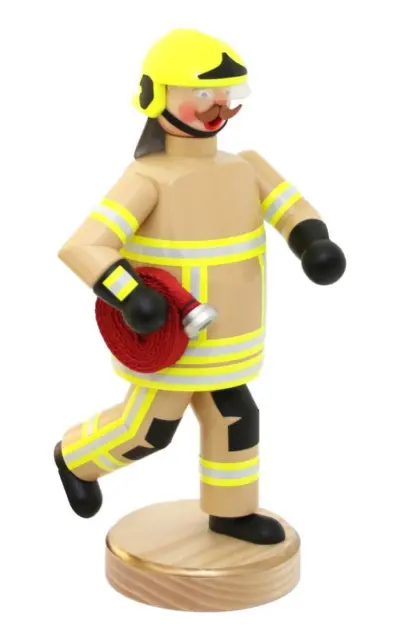 Smoking Man Fireman Modern, Beige Uniform Height 23 CM New Figure Wood Wooden