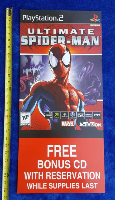 ULTIMATE SPIDER-MAN Store Display Sign 2005 Activision PlayStation PS2 Promo