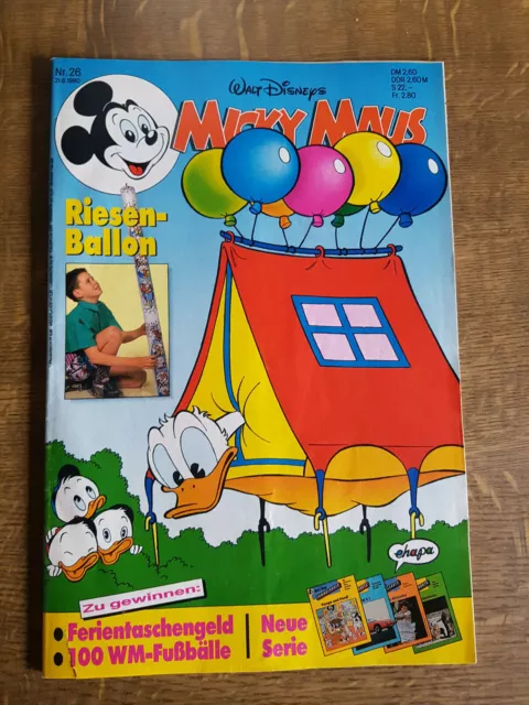 Micky Maus Comicheft  Nr.26 1990 mit Sammelkarten