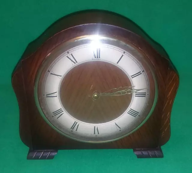 Vintage Art Deco/ 1930s Style British Bentima Wooden Cased Mantle Clock (Davall)