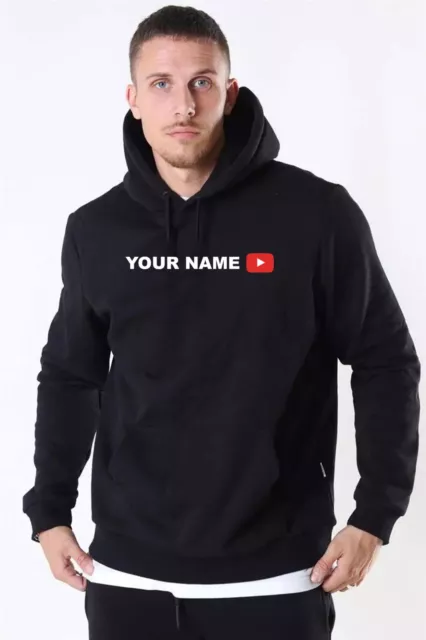 Customized Personalised Name Youtube Channel Hoodie Hoody Hood Youtuber Gift Top