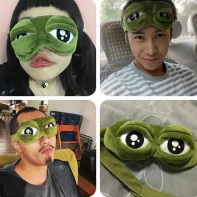2X Frosch Augenmaske Blackout Brille, Plüsch Schlafmasken für Erwachsene Kinder 7