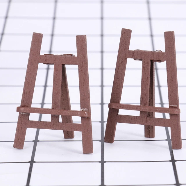 2 Pcs Desktop-Holzminiaturen Mini-Staffelei Hochzeitstischdekoration Kleine