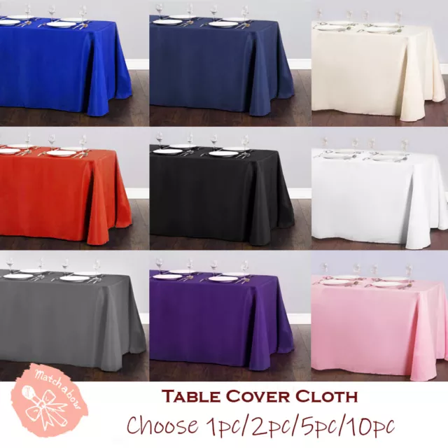 90" x 132" Rectangle 8ft Tablecloth Table Cover Party Wedding Linen