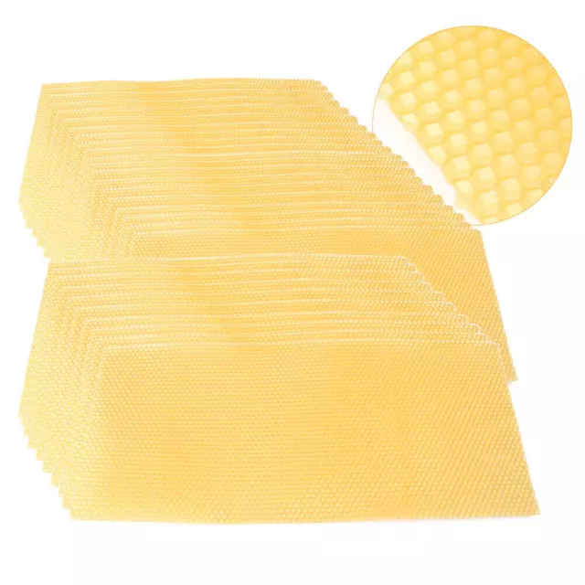 30X Yellow  Honeycomb Wax Frames Beekeeping Foundation Honey Hive Equipment Tool