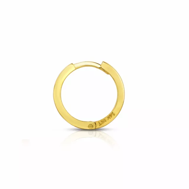 MCS Jewelry 14 Karat Yellow Gold Men's Unisex Huggie Hoop Single Earring (13mm)