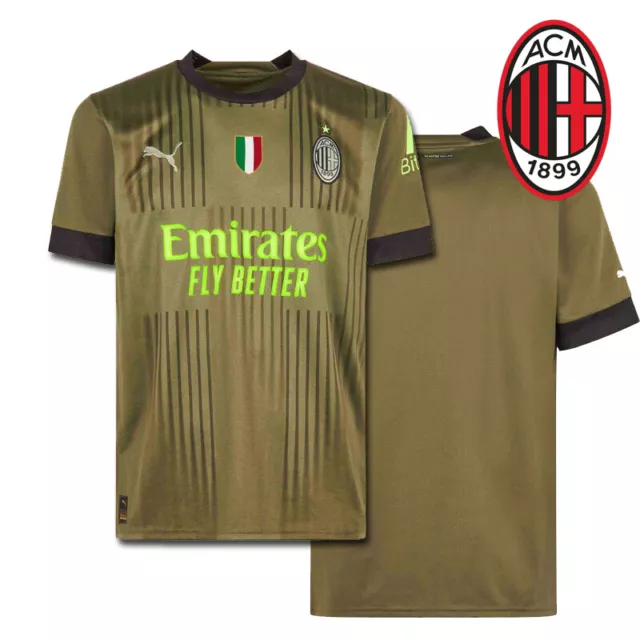Maglia Ufficiale AC Milan maglietta da gara calcio serie A con patch scudetto