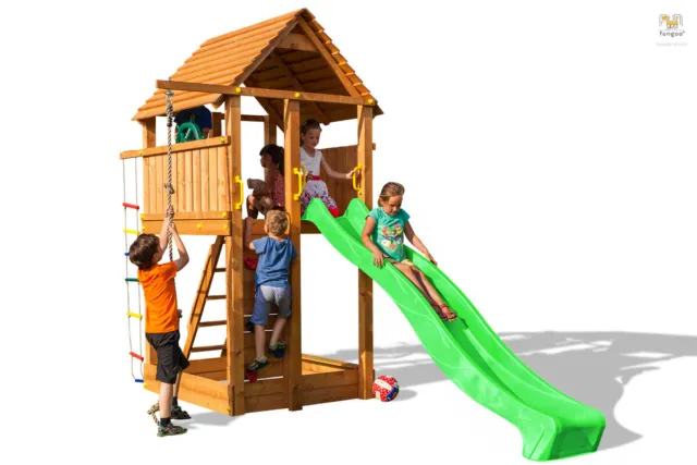 Spielturm Kinderspielgerät Kletterturm Klettergerüst mit Rutsche
