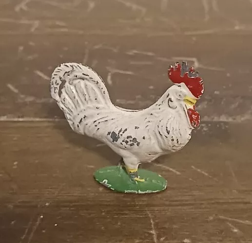 Vintage Dollhouse Miniature Cherilea Lead Rooster Cockrell Figurine Not Britains