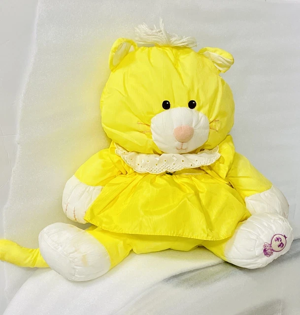 Fisher Price Puffalump Yellow Kitty Cat 1986 Vintage Plush Stuffed Animal