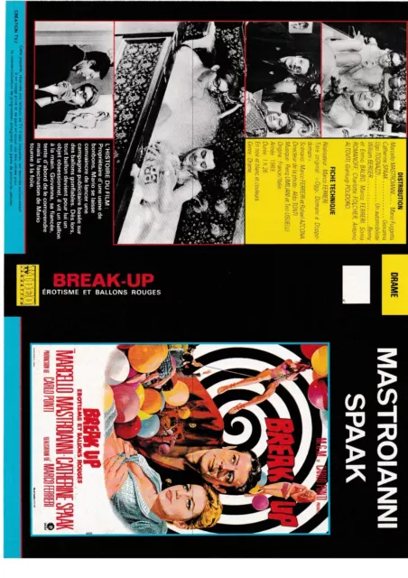 JAQUETTE VHS (seule) : FERRERI - BREAK-UP. EROTISME ET BALLONS ROUGES