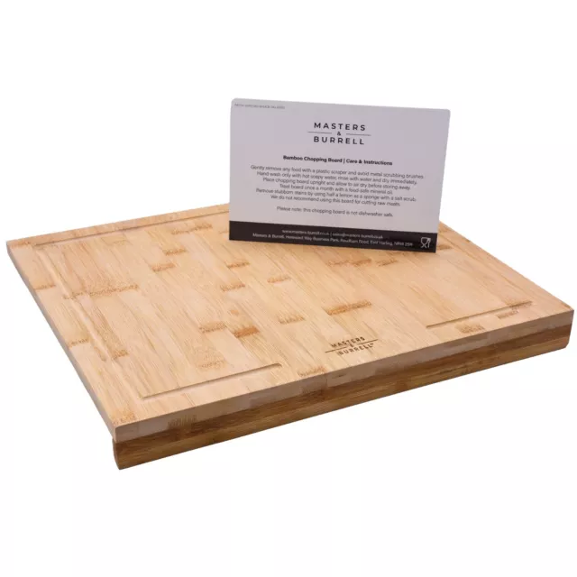 Bamboo Counter Edge Chopping Board Kitchen Secure Wooden Cutting Board Large M&B