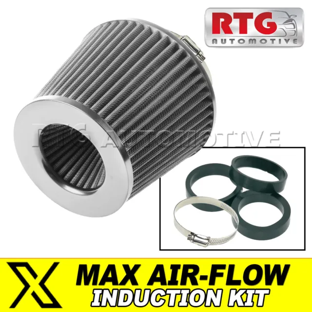 Induction Kit Performance Air Filter  Cone, Silver + Chrome Fits VW