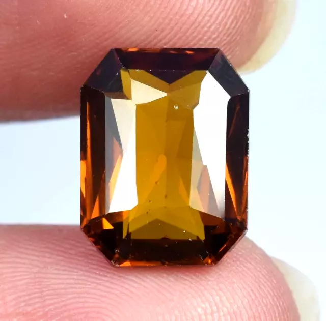 Natural MANDARIN GARNET Orange 7.85 Ct Emerald Cut From Ceylon Loose Gemstone