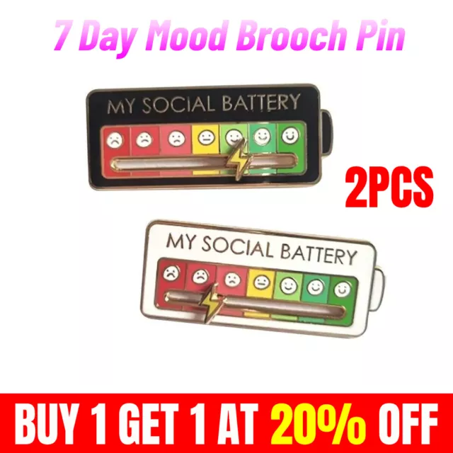 Social Battery Pin Badge