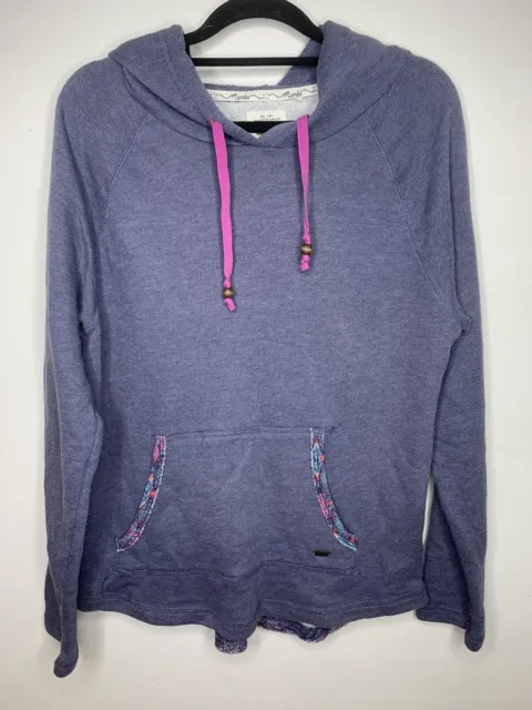 Mambo Womens Size 10 Purple/Blue Hoodie Jumper Pullover Long Sleeve Patterned