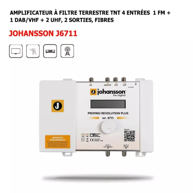 Amplificateur TNT à filtre terrestre 4 entrées 1 FM + 1 DAB/VHF + 2 UHF