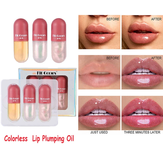 Juego de 3 PIEZAS Labios Plumper Liquid Instant Volumising Llenador Bomba Para Humedecer ⭐