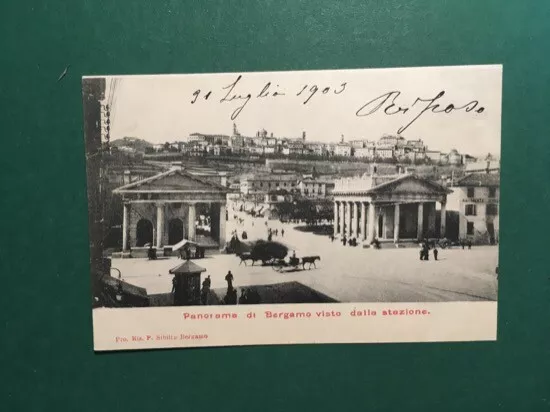 Cartolina Panorama Di Bergamo Visto Dalla Stazione - 1909 ca.