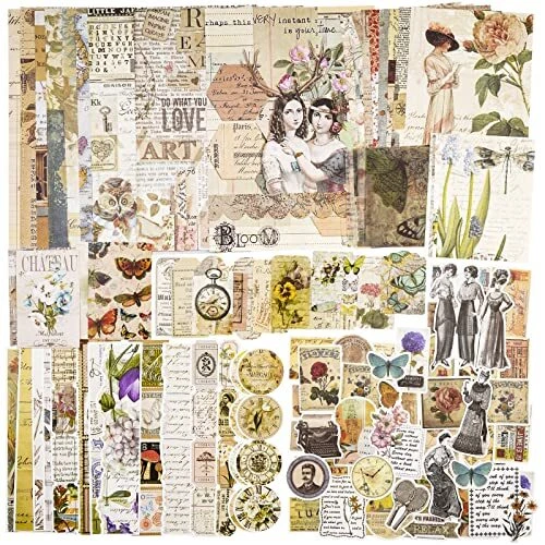 ARTSMONA 100 Piezas De Colección Paquete Efímero Kit de Diario Basura Suministros de Libro de Recortes...