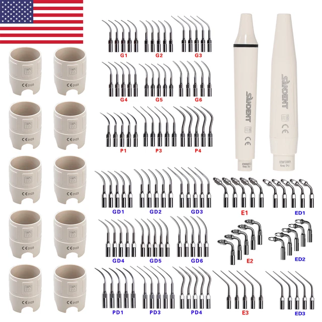Dentaire Ultrasonic Piezo Scaler Tips/Wrench/ Handpiece Fit EMS / DTE SATELEC