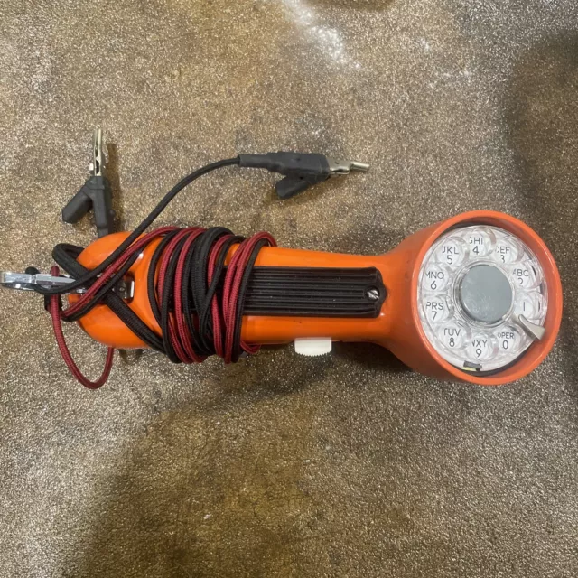 Vintage Bell System Western Electric Lineman’s Test/Butt Set Rotary Phone Orange