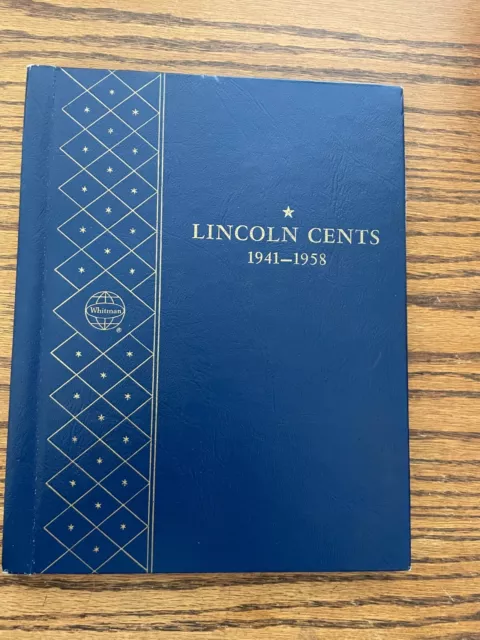 1941-1958 Lincoln Wheat Cent Album w/ 51 Coins - Whitman Folder Circulated Penny