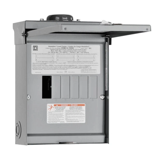 Main Lug Load Center 100 Amp 6-Space 12-Circuit Outdoor Rainproof Homeline
