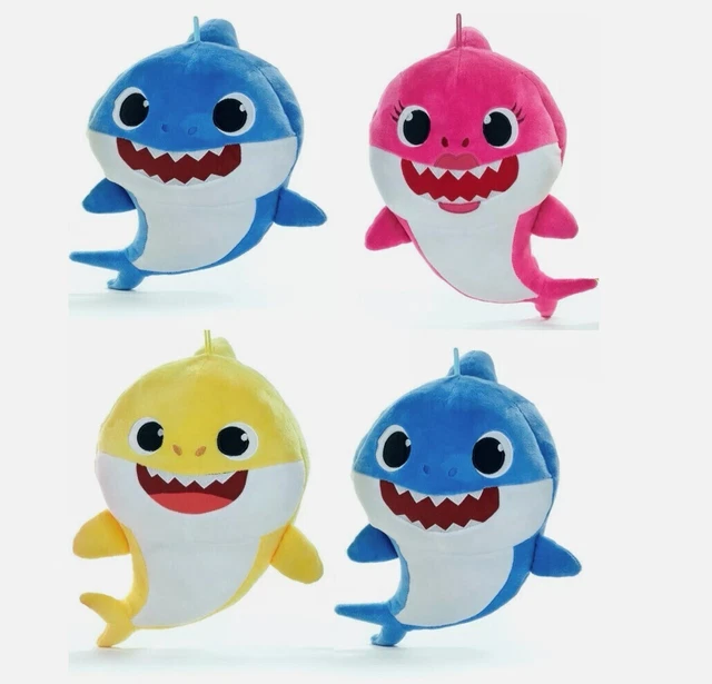 BABY SHARK LARGE Plush 10 INCH Pink Yellow Blue Great SHARK Super Soft ...